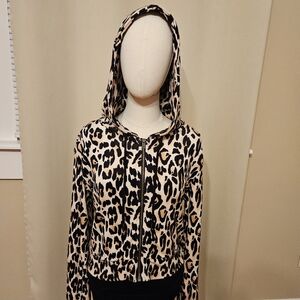 AFRM Womens Leopard Print Hoodie Jacket Size S